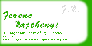 ferenc majthenyi business card